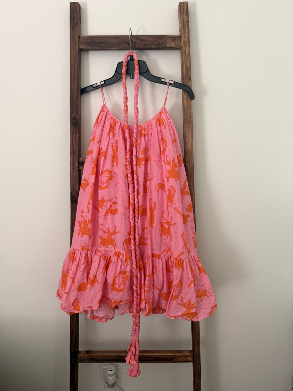 RHODE Pink and Orange Printed Mini Dress